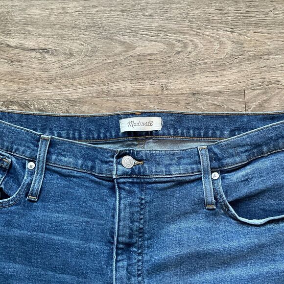 Madewell‎ The Momjean Comfort Stretch Edition Distressed Blue Denim Size 36 - Picture 2 of 8